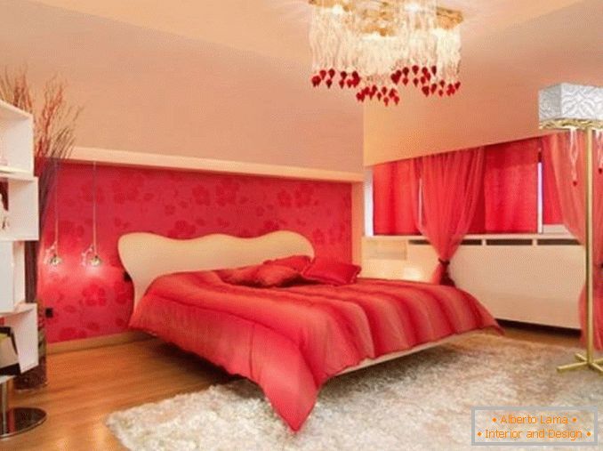 foto de diseño de dormitorio blanco rojo, foto 17