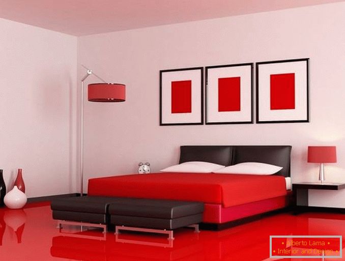 diseño de dormitorio rojo, foto 25