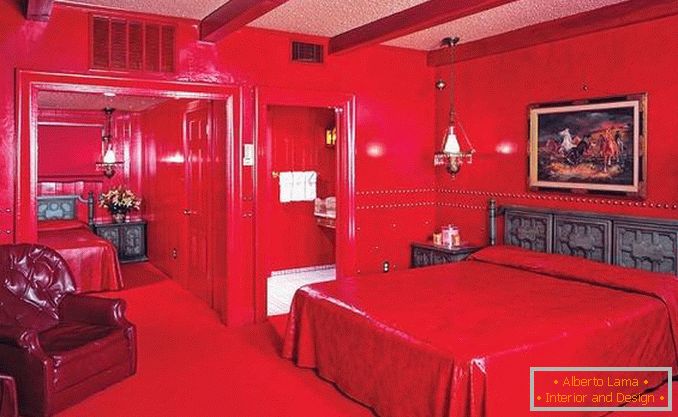 diseño de dormitorio rojo, foto 28