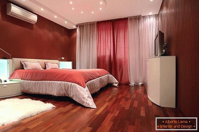 diseño de dormitorio rojo, foto 9