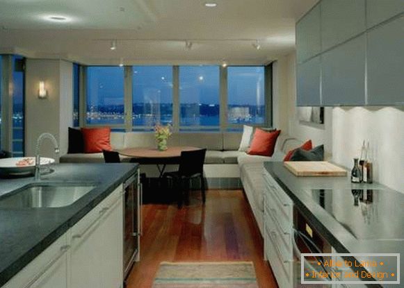diseño de cocina de la sala de estar en un estilo moderno, foto 10