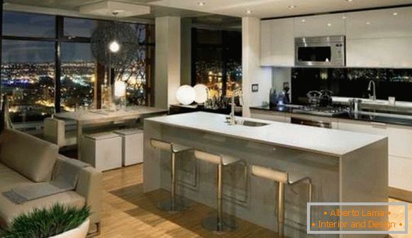 diseño de cocina combinado con sala de estar en el apartamento, foto 25