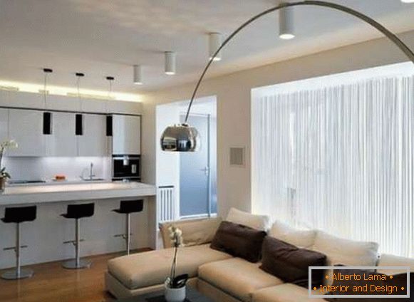 diseño de la cocina de la sala de estar en una foto de estilo moderno, foto 42