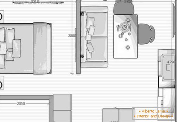 diseño de cocina combinada con sala de estar de área pequeña, foto 58