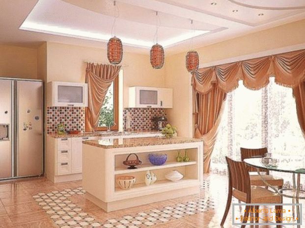 cocina moderna en un diseño de casa privada фото