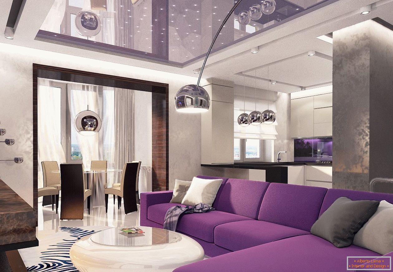 Púrpura en el diseño del apartamento