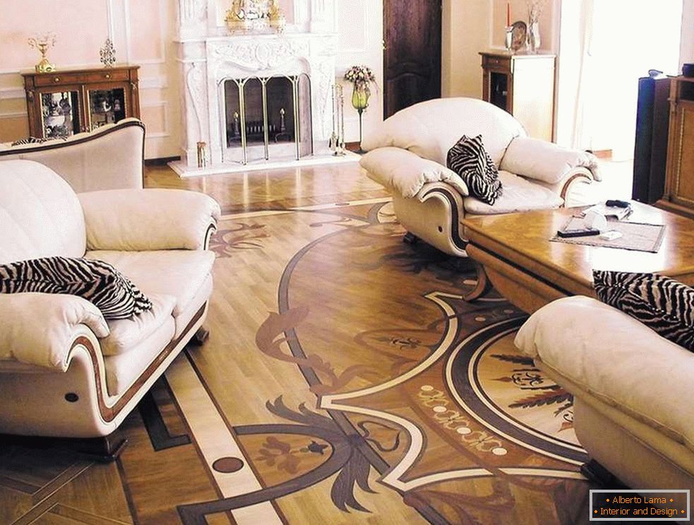 Piso con patrones en el interior en el estilo Art Nouveau