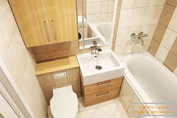 Diseño de un baño combinado - un diseño lineal