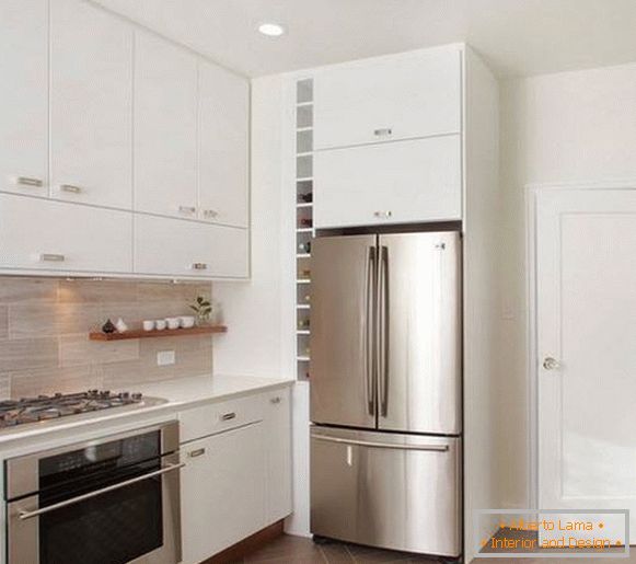 diseño de una pequeña cocina con refrigerador, foto 33