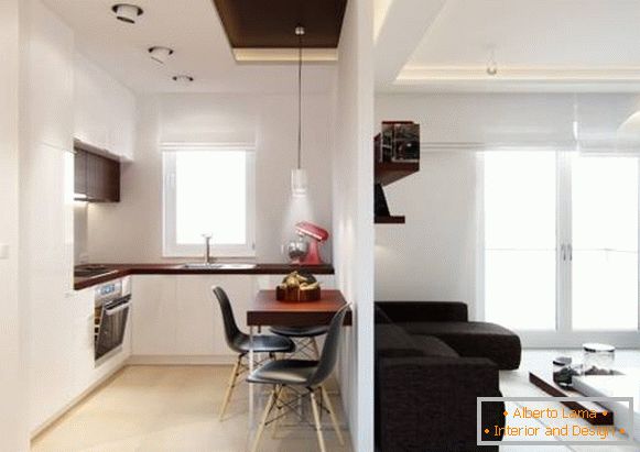 Apartamento de una habitación de 40 m2 en estilo minimalista