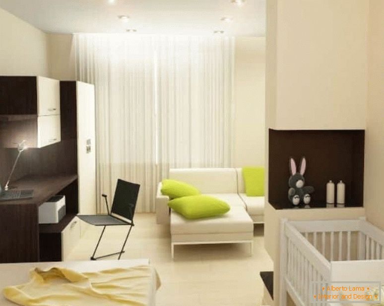 Diseño de un departamento de una habitación para una familia