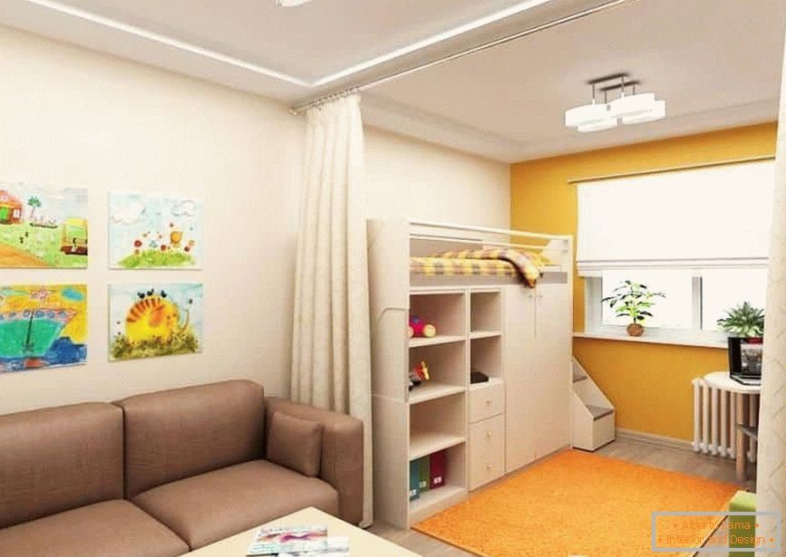 Área para niños en un departamento de una habitación