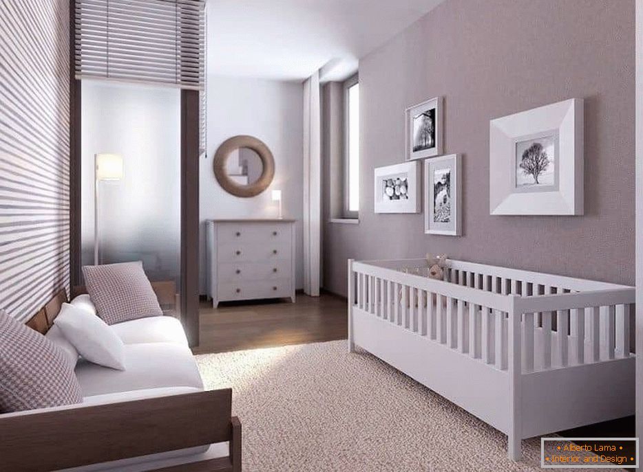 Apartamento de una habitación para una familia con un bebé