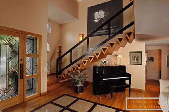 pasillo en la casa con diseño de escaleras, foto 39