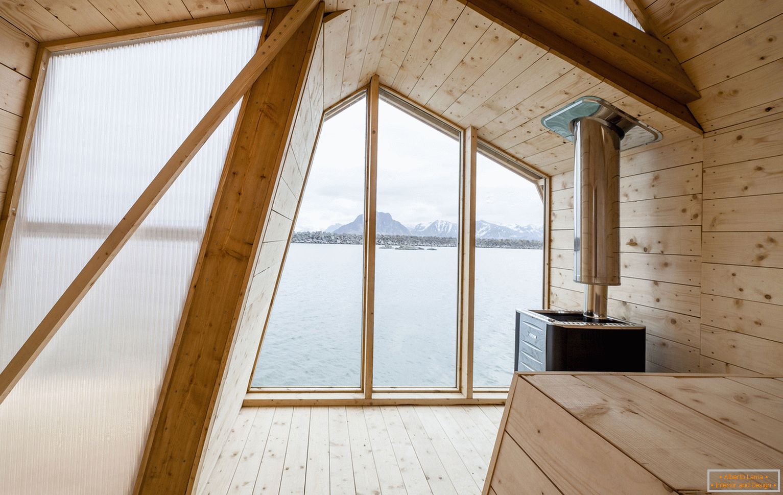Diseño de una cabaña de pesca en Noruega
