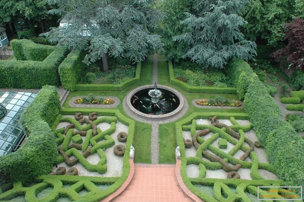 Jardín con fuente