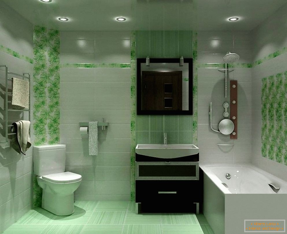 Un baño en tonos de verde