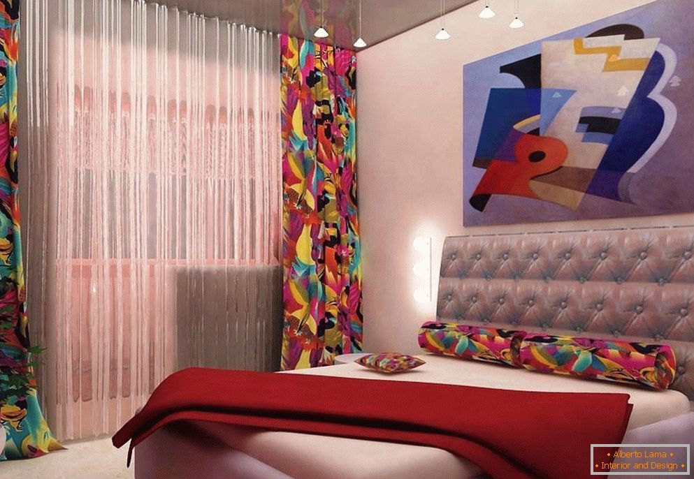 La combinación de textiles y pinturas en el dormitorio