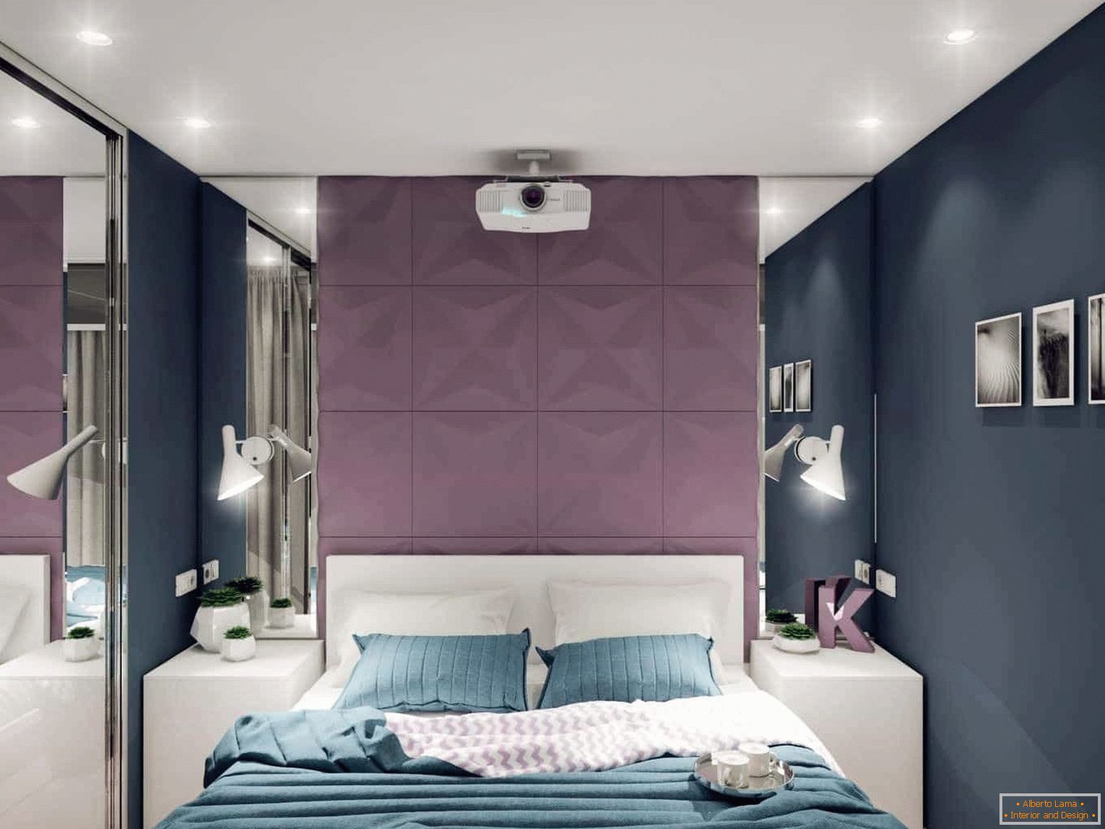 Dormitorio en estilo de alta tecnología