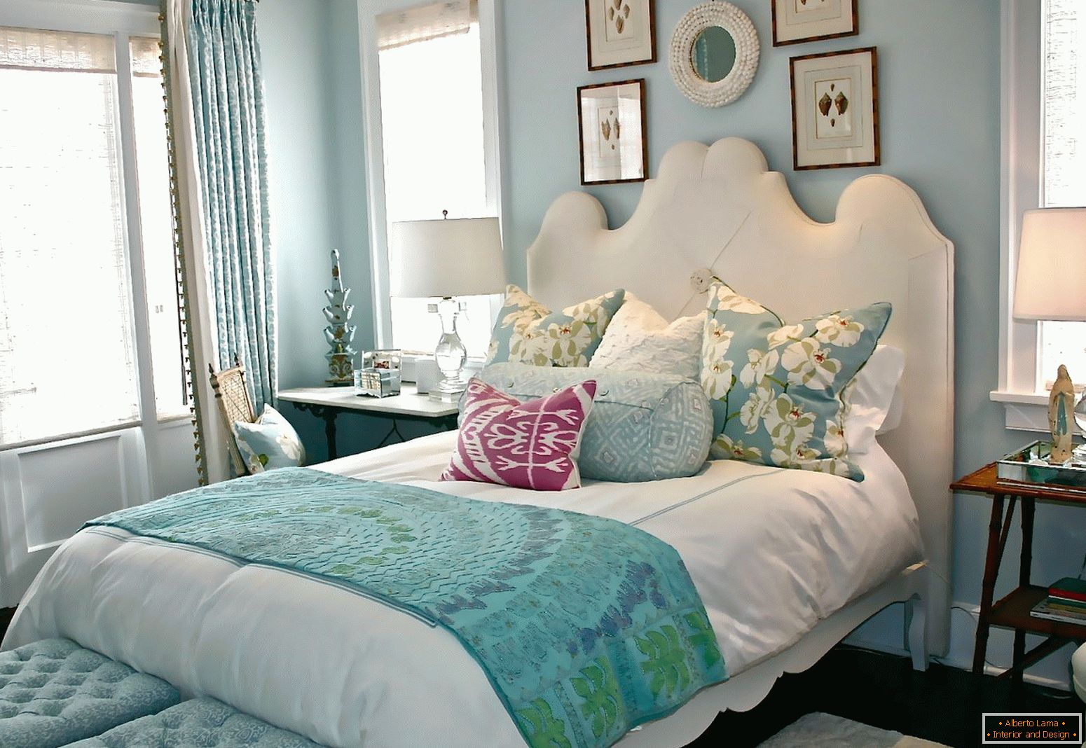 Diseño de dormitorio en colores turquesa: 75 ejemplos