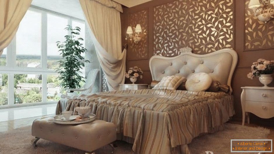 La iluminación del dormitorio en un estilo clásico se divide en natural y artificial
