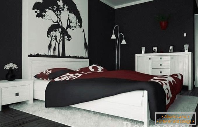 Decoración de dormitorio en blanco y negro para un estilo clásico