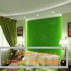 Acogedor dormitorio en colores verdes