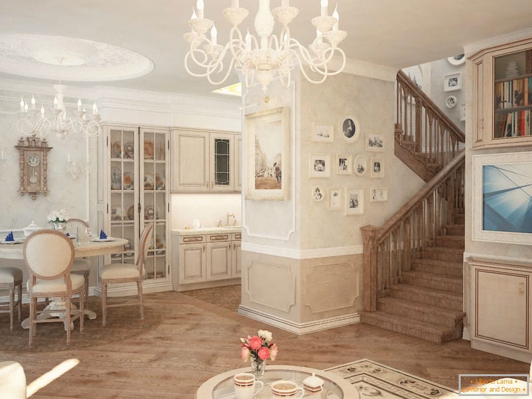 Interior de la casa en estilo clásico