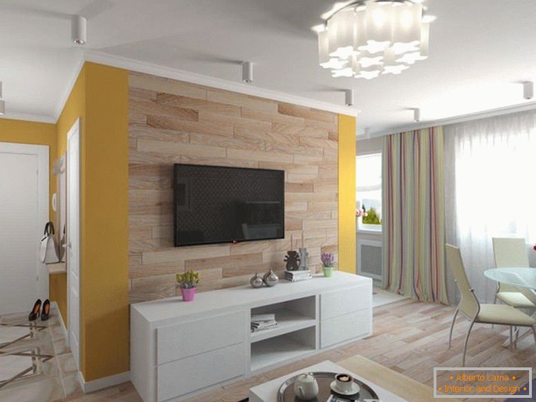 Decoración de una habitación con una decoración de madera