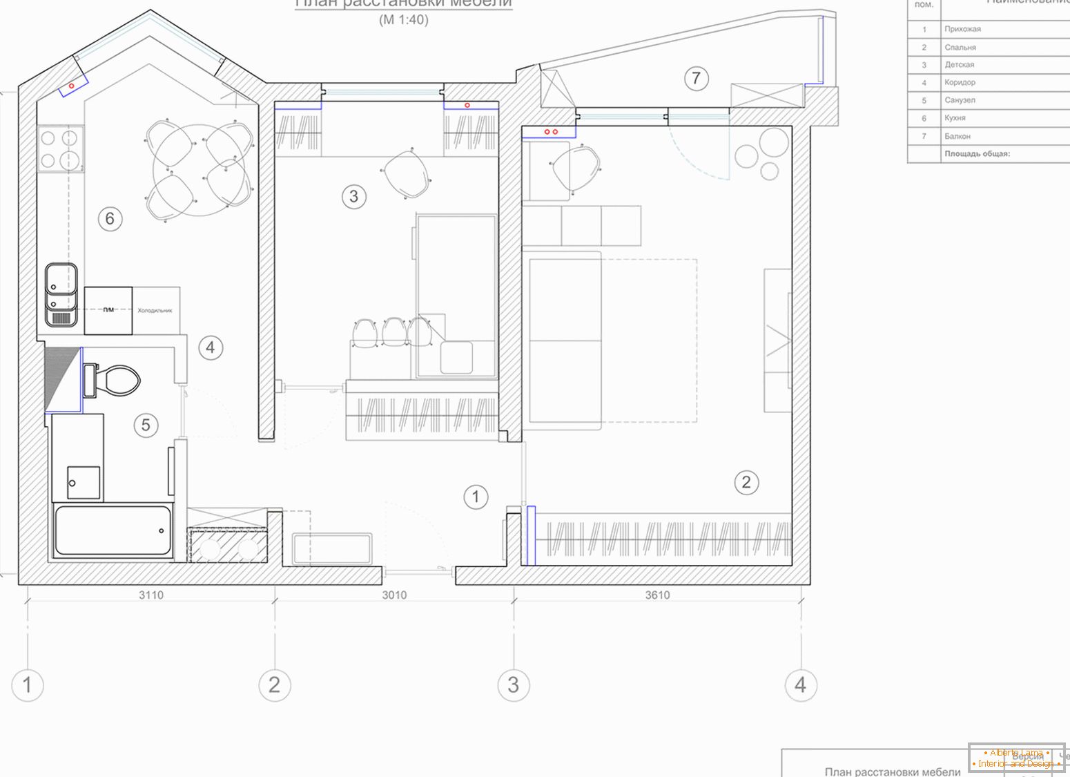 Plan gráfico para organizar muebles