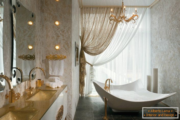 Proyecto de diseño para un baño Art Nouveau para un apartamento de celebridades en la ciudad de Nueva York. 