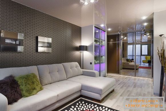 Diseño de la sala de 18 metros cuadrados en un apartamento en el estilo escandinavo foto 4