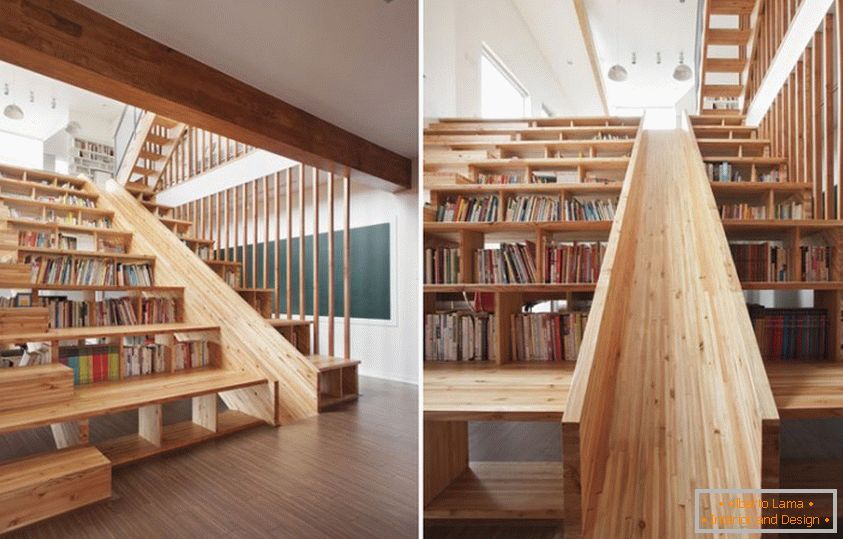 Escalera-biblioteca inusual