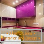Diseño de cocina violeta с подсветкой