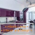 Diseño de una elegante cocina gris-violeta