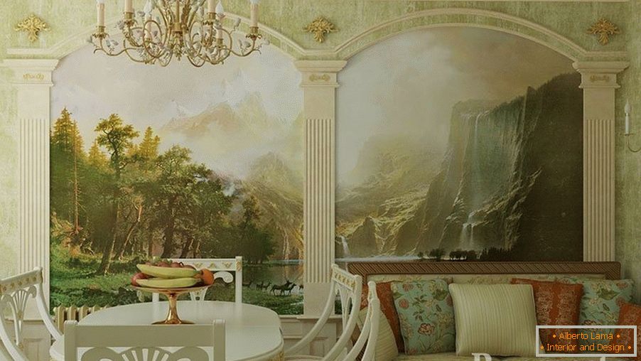 Hermoso interior con frescos