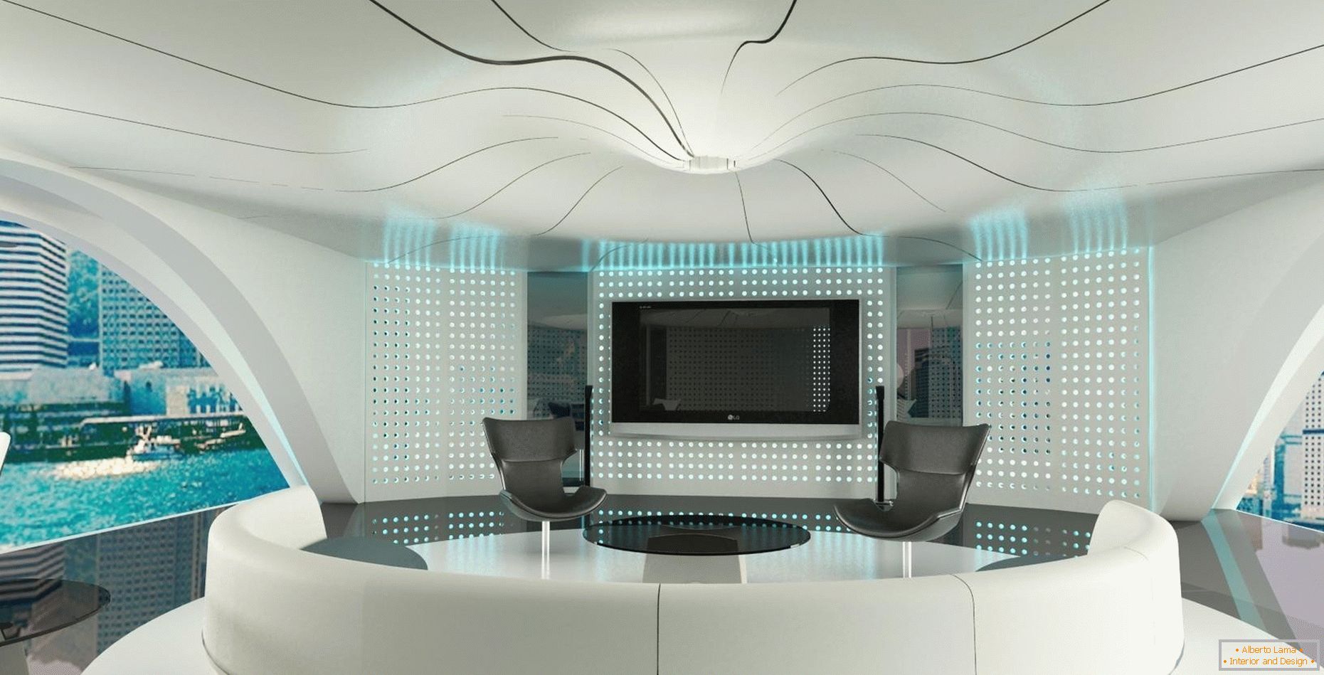 Interior en el estilo del futurismo