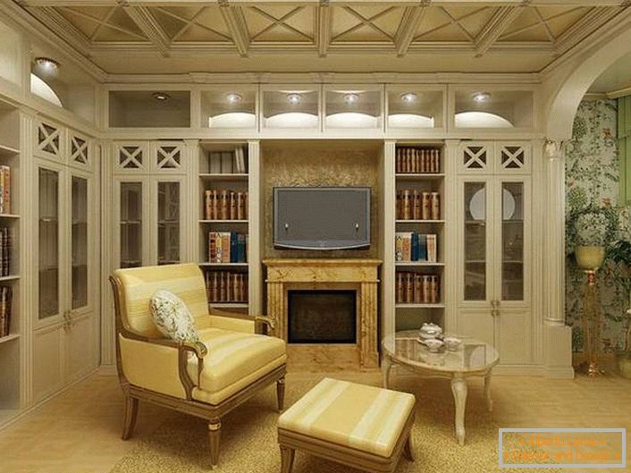 Habitación luminosa en estilo rústico con iluminación adecuada. En el interior, en las mejores tradiciones del país, se utilizan elementos de decoración en madera.