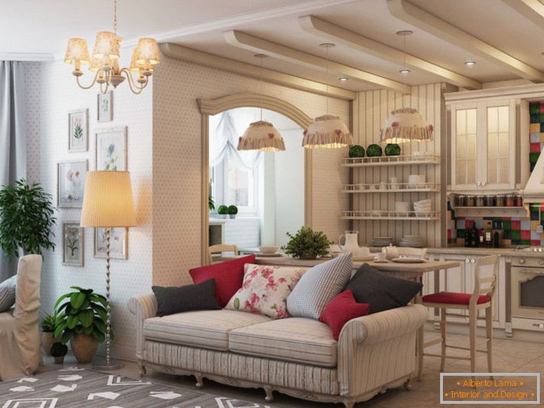 Sala de estar en estilo provenzal - 80 fotos de ideas de