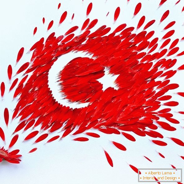 Bandera de Turquía de pétalos de flores