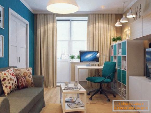 , diseño de una sala de estar con área de trabajo photo photo 101