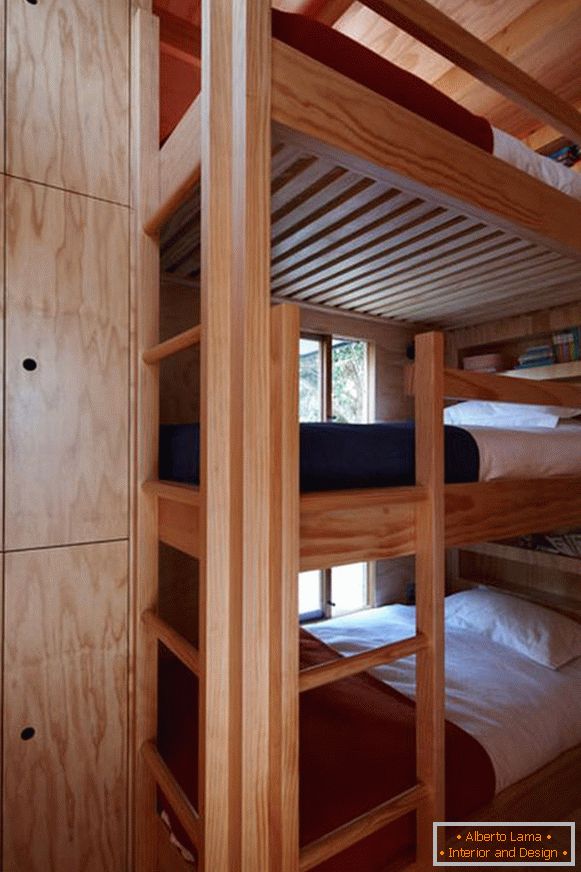 Dormitorio de una pequeña casa de campo en Nueva Zelanda