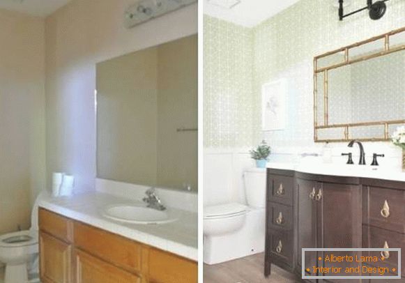 Nuevo diseño de un baño en una casa privada antes y después