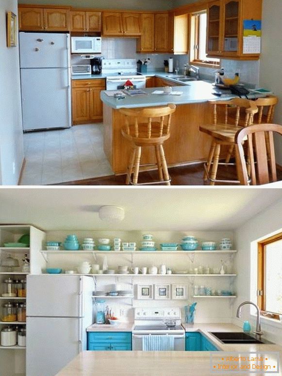 Transformación de la cocina antes y después