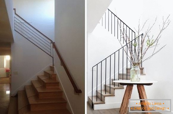 Diseño de una casa privada dentro antes y después