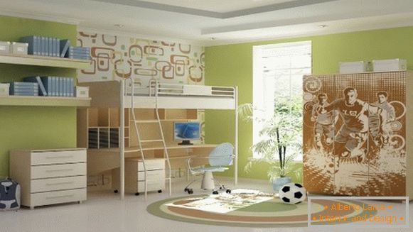 Interior de una habitación rectangular para niños, foto 16