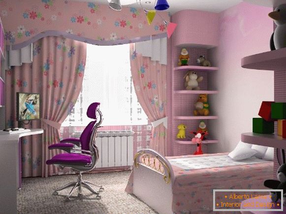 interior de la habitación de los niños para una niña 8 лет