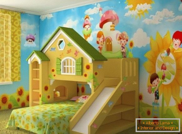 interior de la habitación de los niños para una niña 3 лет