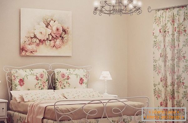 estilo Provence en el interior del dormitorio