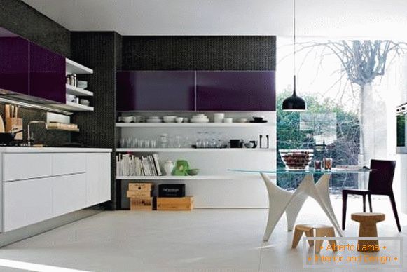 Muebles de cocina en estilo de alta tecnología